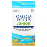 Nordic Naturals, Omega Focus Junior, vanusele 6-18, 120 minipehmet kapslit