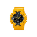 CASIO Naiste vedelkristall/analoog topeltn&auml;iduga seeria Must k&auml;ekell GA-100A-9A GA-100A-9A Yellow Strap