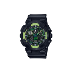 CASIO Meeste vedelkristall/analoog kahekordse n&auml;iduga seeria Roheline kell GA-100LY-1A GA-100LY-1A Green Dial