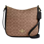 Coach Ellie 27 Logoga T&otilde;mblukuga Kaetud L&otilde;uendist Crossbody &Otilde;lakott Suur Naiste kotid Khaki Must CZ177-IMQRX Basic Set (Bag+Dust Bag) gray