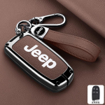 Jeep'i tsingisulamast nahast auto nutiklahvi kate Fob Jeep Grand Cherokee WK2 KL Wrangler JK Renegade Commander Compas'ile white