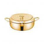 Roostevabast terasest kaanega frit&uuml;&uuml;rpott Jaapani k&uuml;psetuspanni temperatuuri reguleerimise termomeeter, &otilde;li &auml;ravoolu rest k&ouml;&ouml;gis koduseks kasutamiseks 20cm kuldne