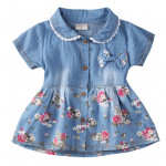 Suveprintsess Denim Jean Kleit Kid Baby Party Pulmav&otilde;istlused Kleidid Riided 1-2 Years sinine