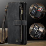 CaseMe-C30 Rahakott &uuml;mbris Samsung Galaxy S23 S24 S25 S26 Ultra jaoks Luksuslik Flip PU Nahast Kaardipesa Hoidjaga Telefonikate For Samsung Galaxy S24 Plus must