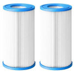 Kassettfilter basseinile T&uuml;&uuml;p B/T&uuml;&uuml;p IV [2 tk komplektis] &Uuml;hilduv Intex 29005E Krystal Clear Pumpadega 2500 GPH 25,4 x 14,7 cm Phonillico&reg; valge
