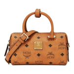 MCM Visetos Konjaki Nahast Mini Boston Crossbody Kott Kuldse Riistvaraga Igap&auml;evaseks Kasutamiseks Basic Set (Bag+Dust Bag)