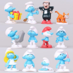 12 Smurfi kujukese komplekt - Kingitus lastele, Mitmev&auml;rviline tegelaskuju kogu, M&auml;nguasjad Nukkude Kaunistused