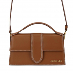 Jacquemus Kuldne Metalllogo Nahast &Otilde;lakott Naiste k&auml;ekotid Pruun 213BA0073066811 Basic Set (Bag+Dust Bag)