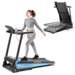 FORMILL Tapis de Course Pliable FT61 - 12 Programmes, Inclinaison &Eacute;lectrique 0&ndash;15%, Vitesse 13,5 km/h, &Eacute;cran LED must