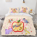 Winnie Puhhi Tekikott Komplekt Tekk Voodipesu 3D Laste Voodipesu Komplekt 3-osaline 1 Tekikate Kuninglik Suurus 135X200CM beige