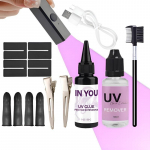 T&auml;ielik UV-juuksepikenduste komplekt Kiiresti k&otilde;venev UV-lamp 30g UV-juukseliim + 30ml Eemaldaja Anti-UV Kaitsekatteid K&otilde;ik-&uuml;hes Asendus Tarvikute Komplekt A set