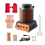 Elektriline sulatusahi, 1500W elektriline sulatusahi komplekt, 2102/1150 metallisulatusmasin 5kg keraamilise tiigli, kulla sulatuskomplekt jaoks