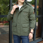 Suur taskuga meeste talvejope fliisvoodriga, v&auml;listingimustes parka mantel kapuutsiga, tuulekindel, paks, soe pealisr&otilde;ivas XXXXXL roheline