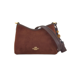 Coach Laurel 19 Tupsudega Kaunistatud Suede Tekstuuriga Mahjongi Kott Crossbody Kott Nahast &Otilde;lakott V&auml;ikesed Naiste Kotid Pruun Kuld CCF14-IMYEF Basic Set (Bag+Dust Bag)