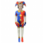 Karnivali Cosplay Pomni Laste kost&uuml;&uuml;m, Peo t&scaron;illi, Kloun, The Amazing Digital Circus, Maskiga, Punane/Sinine, Pol&uuml;ester, 7-8 aastat, 140CM 140 CM