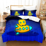 3D m&auml;ngu Geometry Dash Voodipesukomplekt Tekikott Tekk Voodikomplekt Tepitud tekikate Padjap&uuml;&uuml;r Kuninglik Kuninganna Kaheinimese Suurus Poisid T&uuml;drukud T&auml;iskasvanud 135x200cm
