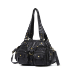 Uus Euroopa ja Ameerika Pesitud Naiste K&auml;ekott Lihtne T&ouml;&ouml;le Sobiv Mitmek&uuml;lgne &Otilde;lakott Pehmest Nahast Crossbody T&otilde;stekott black