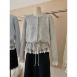 Korea Mood &Uuml;mmarguse Kaelusega Magus Pitsi V&ouml;&ouml;koht Kokkupandav Kampsun Kevad S&uuml;gis Kootud Kardigan L&otilde;tv Slim Fit Top Elegantne Vabaaja Jakid Pitsiline R&otilde;ivas One size hall v&auml;rv