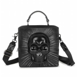 Personaalne kolju v&auml;ike ruudukujuline kott loominguline naljakas hip-hop rocki crossbody k&auml;ekott kott 20*11*20CM must