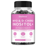 M&uuml;o-inositool 2000 mg Toidulisand, D3-vitamiini, D-kiro-inositooliga, 120 pehmet kapslit pudelis 120 Capsules pink