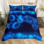 M&auml;nguri Tekikatted Komplekt &Uuml;heinimesevoodi Suuruses, Videom&auml;ngude Voodipesu Komplekt Lastele, Teismelistele, Moodne Poiste Multikas M&auml;ngupuldiga Tekikatted Komplektid 140x200cm
