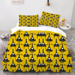 Multikas Gravity Falls Tekikott Padjap&uuml;&uuml;r Bill Cipher Voodipesu Komplekt Poiss T&uuml;druk Magamistoa Kaunistus Lapsed &Uuml;he- v&otilde;i Kahekohaline Suurus 70x133cm yellow