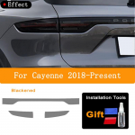 2 tk Autode esitulede ja tagatulede kaitsekile L&auml;bipaistev Must TPU Kleebis Porsche Cayenne Macan Taycan 2011 To 18-22 Light Black B