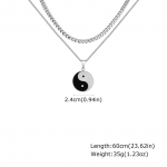 Vnox 2tk/komplekt 60cm Yin Yang Ripatsite Kaelaehted 50cm Kuuba Ketiga, Roostevabast Terasest Kett Kaelaehe Meestele, Retro Ehted Kingitus