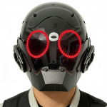 Cyberpunk &uuml;lemjuhi helendav LED-kiiver, COS mehaaniline soomus, tehnoloogiariba kogunemise juhi mask, robotimask punane