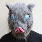 Autentne Anime Demon Slayer Kimetsu No Yaiba Hashibira Inosuke Siga Cosplay Mask Ideaalne Kost&uuml;&uuml;mipidudeks DarkGray