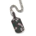 THE BLING KING Kamuflaaž Koeram&auml;rk Ripats Mikro-Kividega Kaunistatud Mitmev&auml;rviline Tsirkooniumoksiid Ripats Kaelakee Kingituseks HipHop Ehted 3mm Rope chain&16inch h&otilde;be