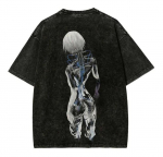 Neon Genesis Evangelion Rei Ayanami K&uuml;borgi Keha Vintage Pesitud Anime T-s&auml;rk, Unisex Mecha Anime F&auml;nni T&auml;navar&otilde;iva Tee, 100% Puuvillane Vabaaja L&uuml;hikeste Varrukatega S