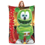Kummikommi (Kummikommi Karu) Punase vaiba tekid Pehme soe flanellist visketekk Kate voodi elutoa pikniku reisi kodu diivani jaoks Size: 130*170cm, Weight: 280 GSM