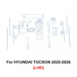 L&auml;bipaistev TPU kile auto salongi jaoks Hyundai Tucson 2025 2026 k&auml;igukasti paneeli, GPS-navigatsiooni keskpaneeli jaoks, eelnevalt l&otilde;igatud PPF tarvikud