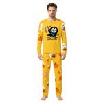 Halloweeni pere sobiv tr&uuml;kitud lapitehnika koduriiete pidžaamakomplekt emale ja lapsele XXXL yellow
