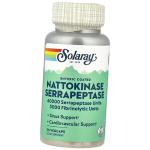Nattokinaas ja serrapeptaas, Nattokinase Serrapeptase Enteric Coated, Solaray 30kaps (72411015) 30vcaps