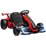 Laste go-kart, elektriline kart helisignaali ja muusikafunktsiooniga, reguleeritav iste, kuni 12 km/h, plastik, metall, punane 120 x 76 x 53.5 cm