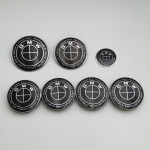 7 tk BMW embleemi komplekt 82mm 74mm 45mm 56mm 68mm Auto esiosa kapoti logo Tagumine pagasiruumi m&auml;rk Velgede keskkatted Rooliratta kleebis 82 74 45 68X4