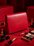 YSL Beauty Aksessuaar Punane Kunstnahast Kl&otilde;pskinnitusega Kosmeetikakott, Kaasaskantav Reisi Meigihoidja Sidurikott punane