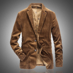 Meeste s&uuml;gisene ja talvine uus sametkost&uuml;&uuml;m Retro vabaaja lame jakk Meeste &uuml;hev&auml;rviline &uuml;likond XL brown