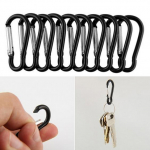 10 tk Black Carabiner Camp Clip konks v&auml;limatkamiseks ronimisreisimiseks one size