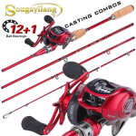 4-osaline kombineeritud &otilde;ngeritv &uuml;likerge surfiga 18+1BB Baitcasting p&uuml;&uuml;girulliga Rod&Reel Left Hand