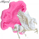 Silikoonvorm 3D Pegasus Horse kommid &scaron;okolaadi fondant vormid Sugarcraft kookide kaunistamiseks t&ouml;&ouml;riistad vormid roosa