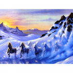 Teemantmaal T&auml;is&uuml;mmargune teemanttikandid Ristpistes Teemanthobuse pilt kividest 20X30CM