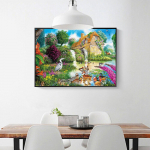 Teemantmaal t&auml;ispuurmaja Teemanttikandid Ristpistes Scenic Teemantkunst Kodukaunistus 20X30CM