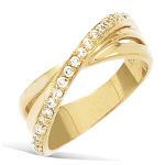 Bague Plaqu&eacute; Or 'D&eacute;esse' Blanc dor&eacute; - 7 mm 50 kuld