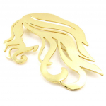 Dolce Vita [J3362] - Broche Cr&eacute;ateur 'Visage' dor&eacute; - 90x65 mm kuld