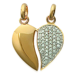 Les Tr&eacute;sors De Lily [L5746] - kullatud ripats  Ames Soeurs  kuldne valge - 17x17 mm (murtav) kuld