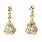 Les Tr&eacute;sors De Lily [M8752] - kullatud k&otilde;rvar&otilde;ngad  Sissi  valgest kullast - 18x8 mm kuld