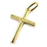 Altesse [N3335] - Pendentif plaqu&eacute; or 'Croix' dor&eacute; (Lourdes) - 21x14 mm kuld
